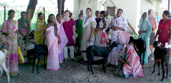 Women of Ashankur with Goats
